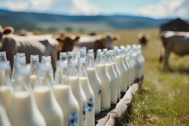 写真 農場の牛乳産業