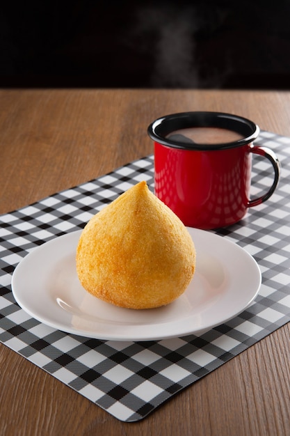 Coxinha, traditional snack of Brazilian cuisine stuffed with chicken