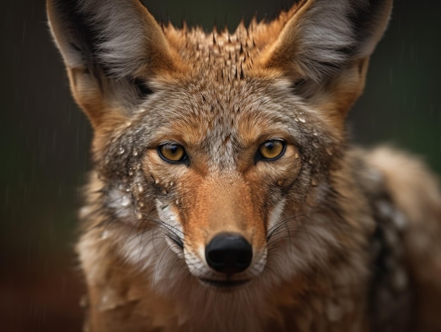 Coyote close up portrait created with Generative AI technology