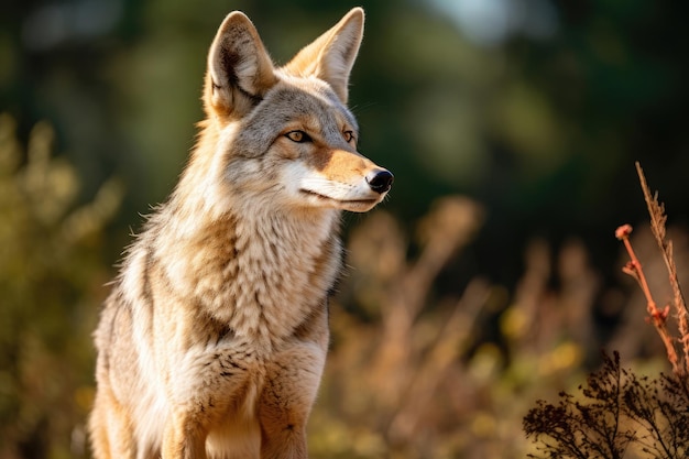 Coyote in the wild close up