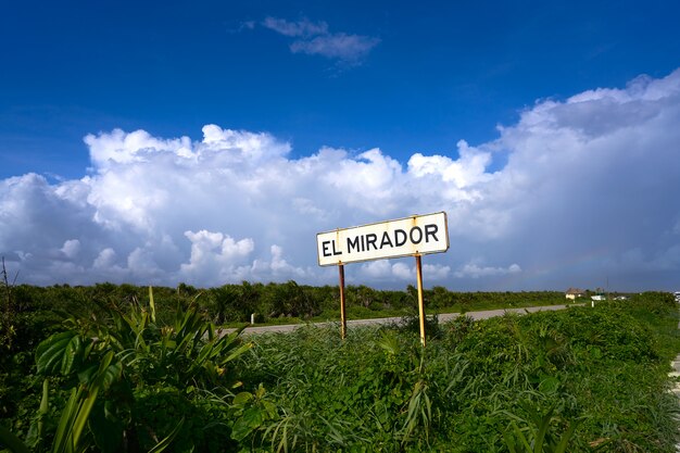 Cozumel island El Mirador road sign Mexico