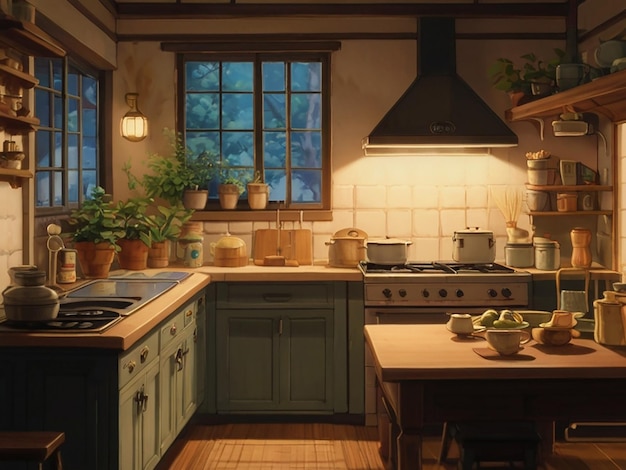 cozy anime kitchen 3