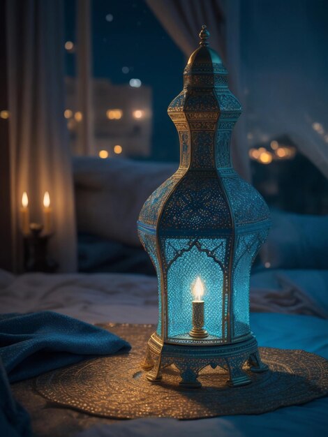 A cozy Arabian night with a beautiful bokeh effect background