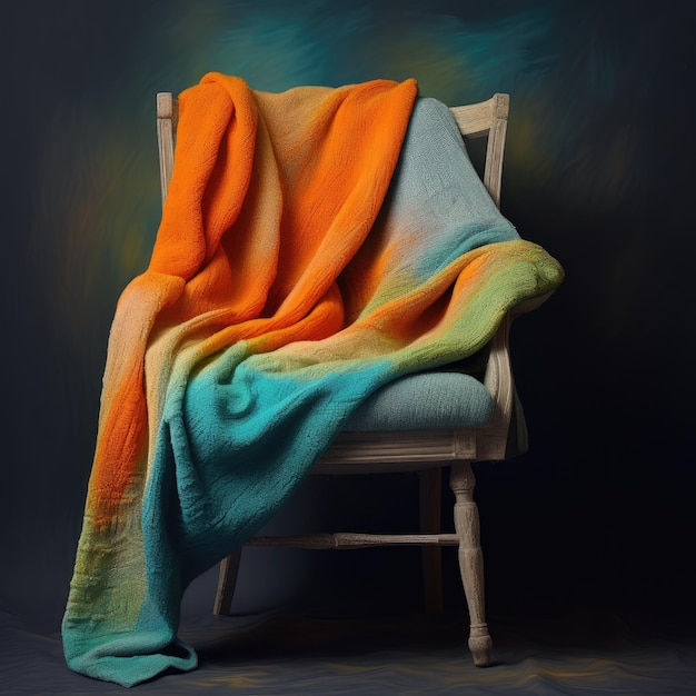 Cozy armchair with blanket