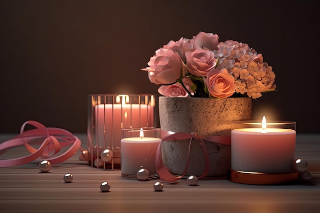 Cozy atmosphere concept template banner mother39s day valentine39s day special occasions