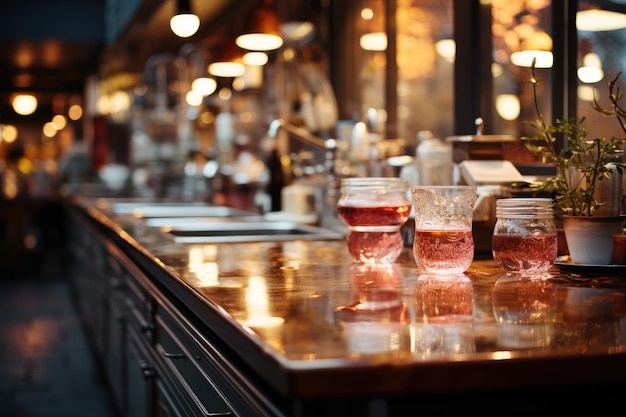 Photo cozy atmosphere at the kitchen table in the afternoon professional advertising photography