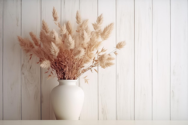 Cozy autumn home still life of dry autumn branches in a vase AI