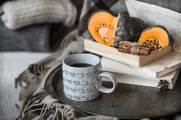 Foto accogliente autunno natura morta