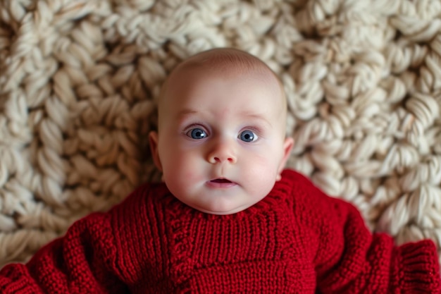 Cozy Baby red sweater autumn Generate Ai