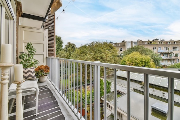 Cozy balcony or veranda in a modern house or apartment