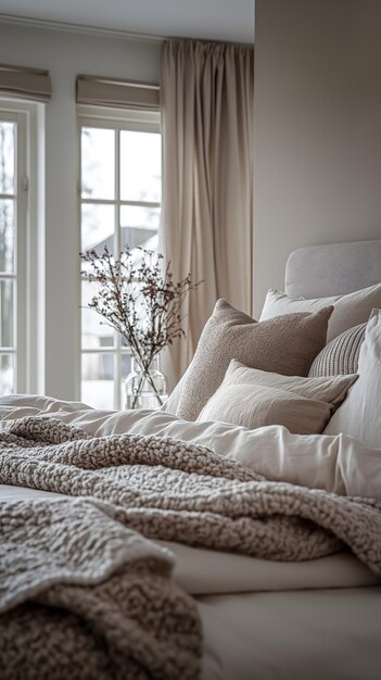 Cozy Bedroom Interior with Natural Light and Modern Decor