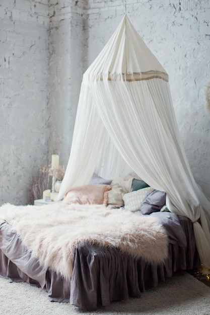 cozy bedroom with canopy