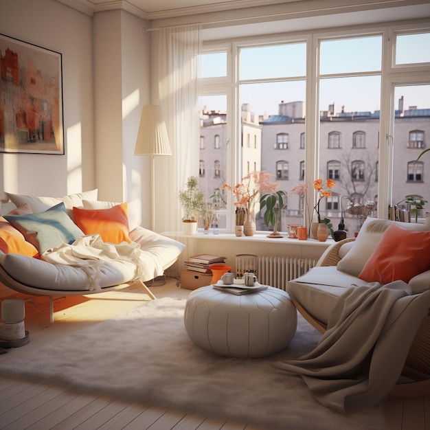 Cozy bright apartment interior