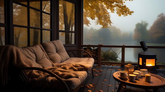 Photo a cozy cabin in autumn