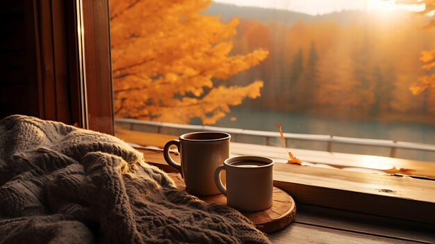 Photo a cozy cabin in autumn