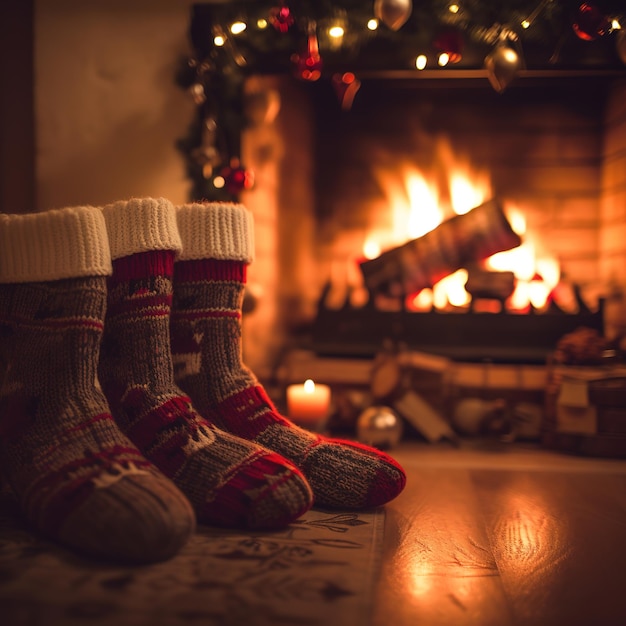 Cozy christmas photo with a mug of cocoa