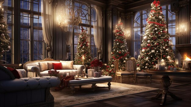 A cozy Christmas room