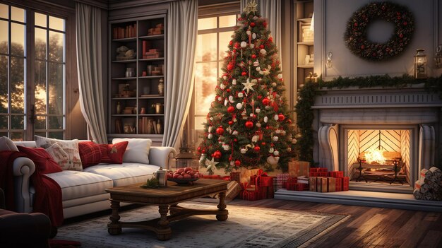 A cozy Christmas room