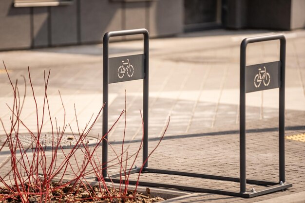 cozy city picture, a bicycle parked at the entrance to the house.