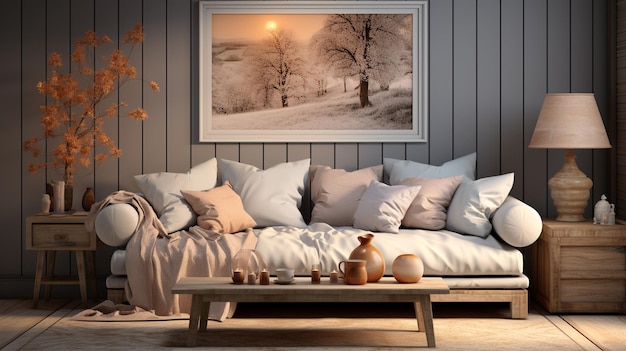 A cozy composition with details of the interior decor