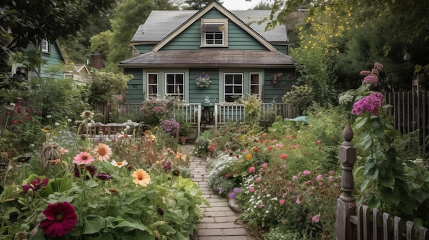 A Cozy Cottage Surrounded by a Beautiful Sprawling Garden