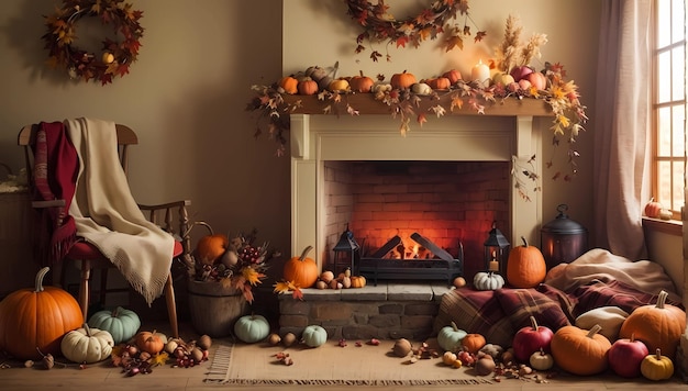 Cozy Fall Embrace FireplaceInspired Autumn Card