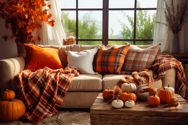 Foto accogliente autunno decorazione tradizionale della casa