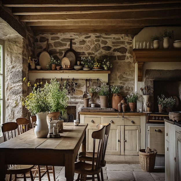 Photo cozy farmhouse interiors imagery for warm and inviting spaces ai generative