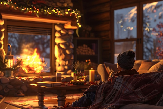 A cozy fireside chat with loved ones