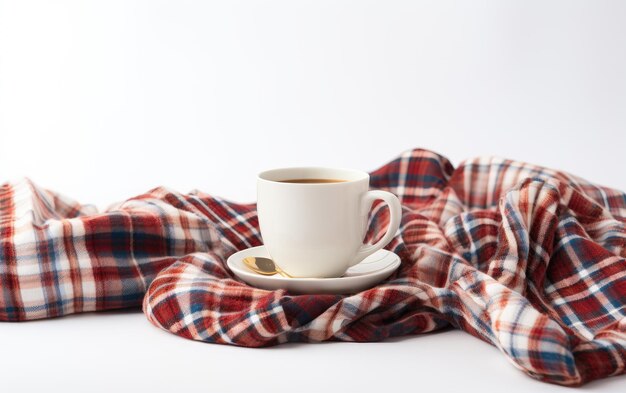 Cozy Flannel Pajamas on White Background