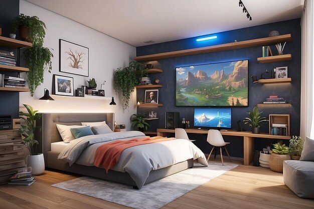 Photo cozy gaming nook intimate atmosphere showcase