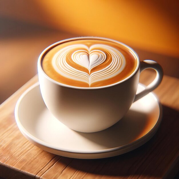 Cozy Heart Latte Art Warm Ambiance