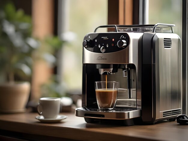 Cozy Home Brewing Espresso Elegance with a Modern Coffee Machine