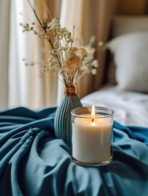 Cozy home composition with candles