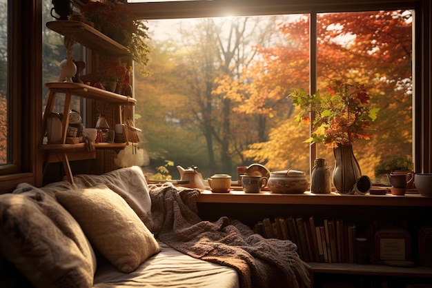 Cozy home during autumn living room