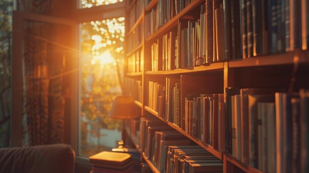 a cozy home library filled with books