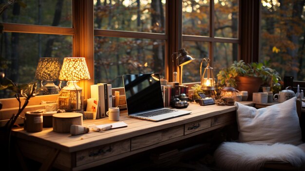 Photo cozy home office setups