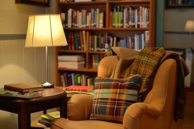 Foto accogliente angolo di lettura a casa