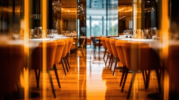 레스토랑 복사 공간의 아늑한 인테리어 편안하고 현대적인 식사 장소 현대적인 디자인 배경 Generative Ai