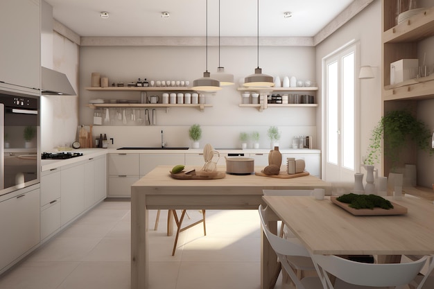 Cozy kitchen interior in modern house