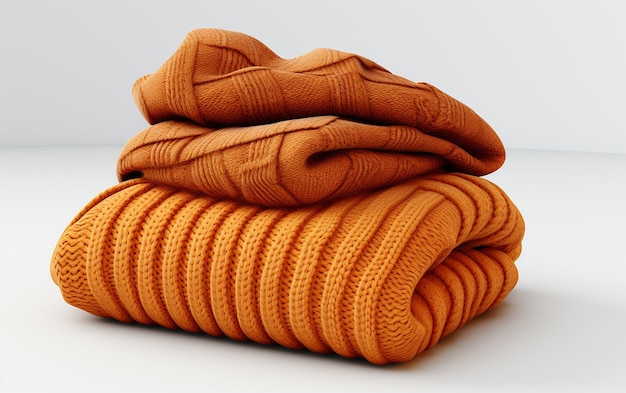 Photo cozy knit scarves on a transparent background