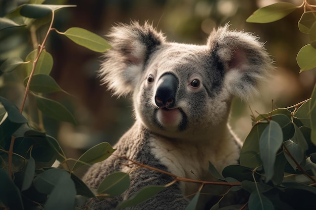 Cozy Koala in Leafy Paradise AI Generated