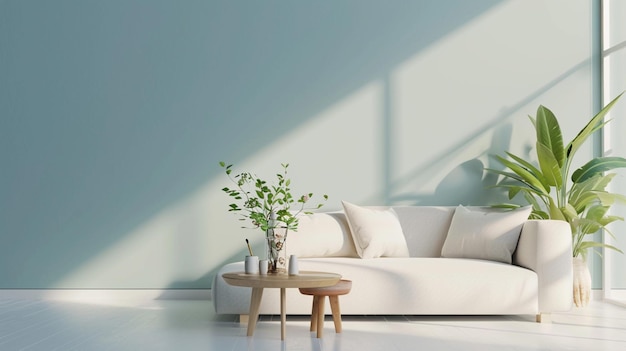 Cozy living area scene Interior of living minimal style with empty space products Generative Ai