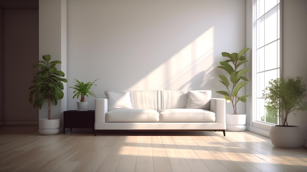 cozy living room design Interior with sofa generative AI