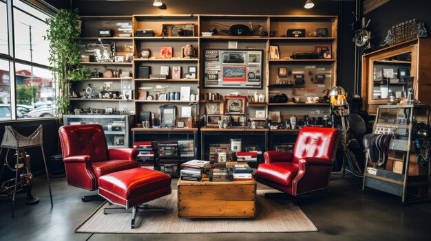 Photo a cozy living room filled with furniture under natural light pouring in from a large window