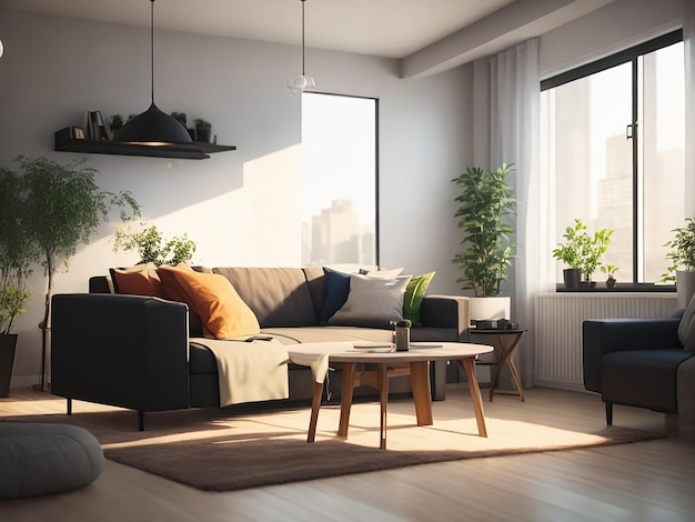 Cozy Living Room Of A Modern Apartment