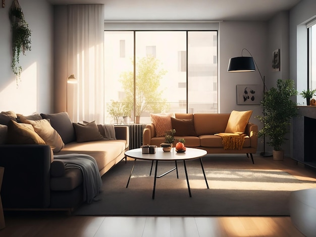 Cozy Living Room Of A Modern Apartment