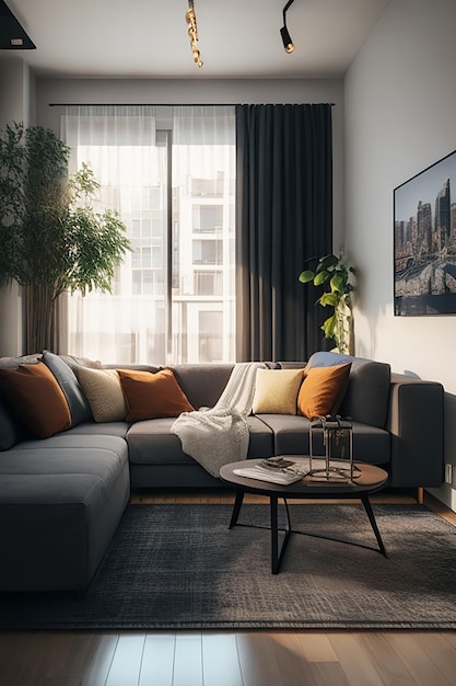 Cozy Living Room Of A Modern Apartment