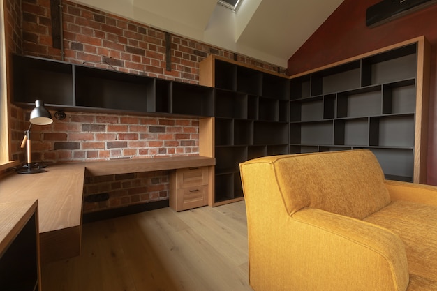 Cozy modern interior design of living room in apartment