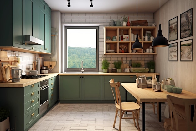 Cozy modern kitchen design Generate Ai